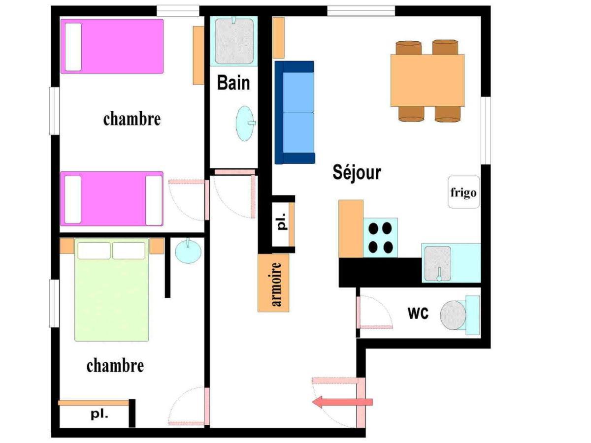 Appartement 5 Personnes Val Cenis, 2 Ch, Draps Fournis - Fr-1-508-253 琴山朗勒堡 外观 照片